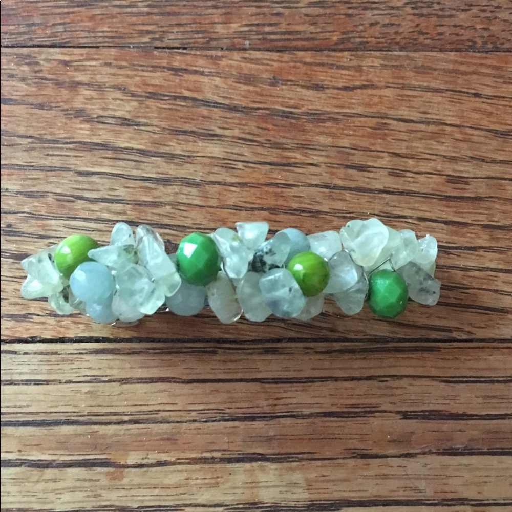 COPY - Barrette Amazonite, jade, and beads hand wrapped